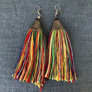 The Woven Dangle Fringe Earrings Bohemian Tassel Earrings